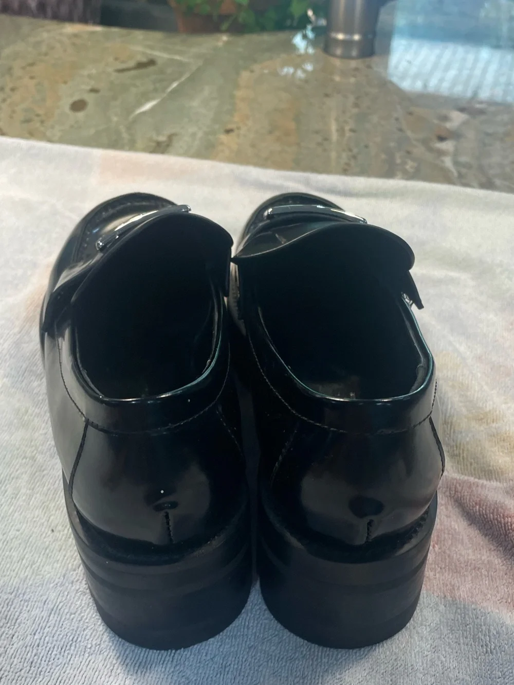 Chanel Loafers CC Logo Black Leather - size 10